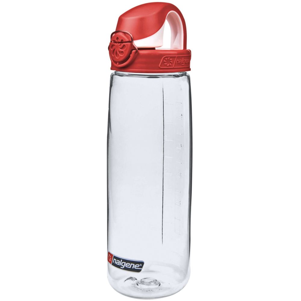 Nalgene Sustain OTF On-The-Fly 24 oz Bottle Clear w/Red Cap 5565-1724