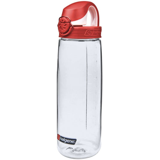 Nalgene Sustain OTF On-The-Fly 24 oz Bottle Clear w/Red Cap 5565-1724