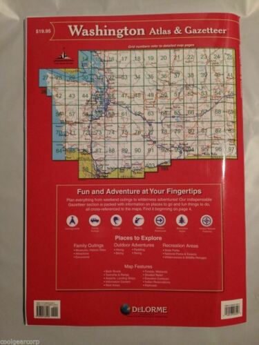 Delorme Washington WA Atlas & Gazetteer Map Newest Edition Topo / Road Maps