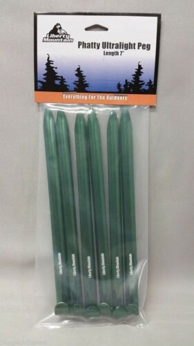 Liberty Mountain Phatty Tent Stakes Green Hard Anodized Aluminum Peg 6-Pack