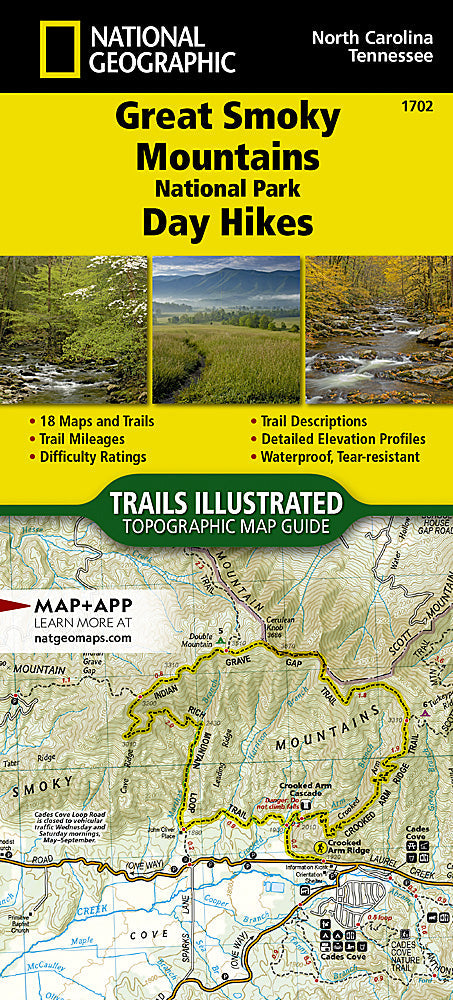National Geographic TI Great Smoky Mountains NP Day Hikes Topographic Map Guide TI00001702