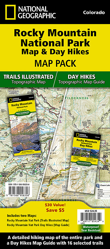 Rocky Mountain Nat Park Map & Day Hikes Bundle TI01021217B