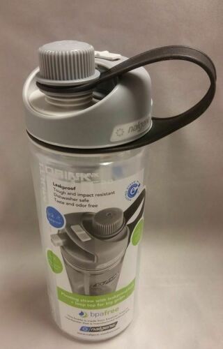 Nalgene Multidrink 20oz Gray Bottle w/Gray Cap BPA-Free Wide/Narrow/Straw Lid