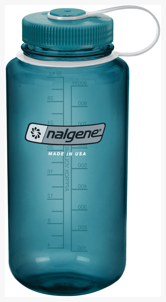 Nalgene Wide Mouth Sustain 32 oz Bottle Cadet Blue w/Aqua Blue Cap