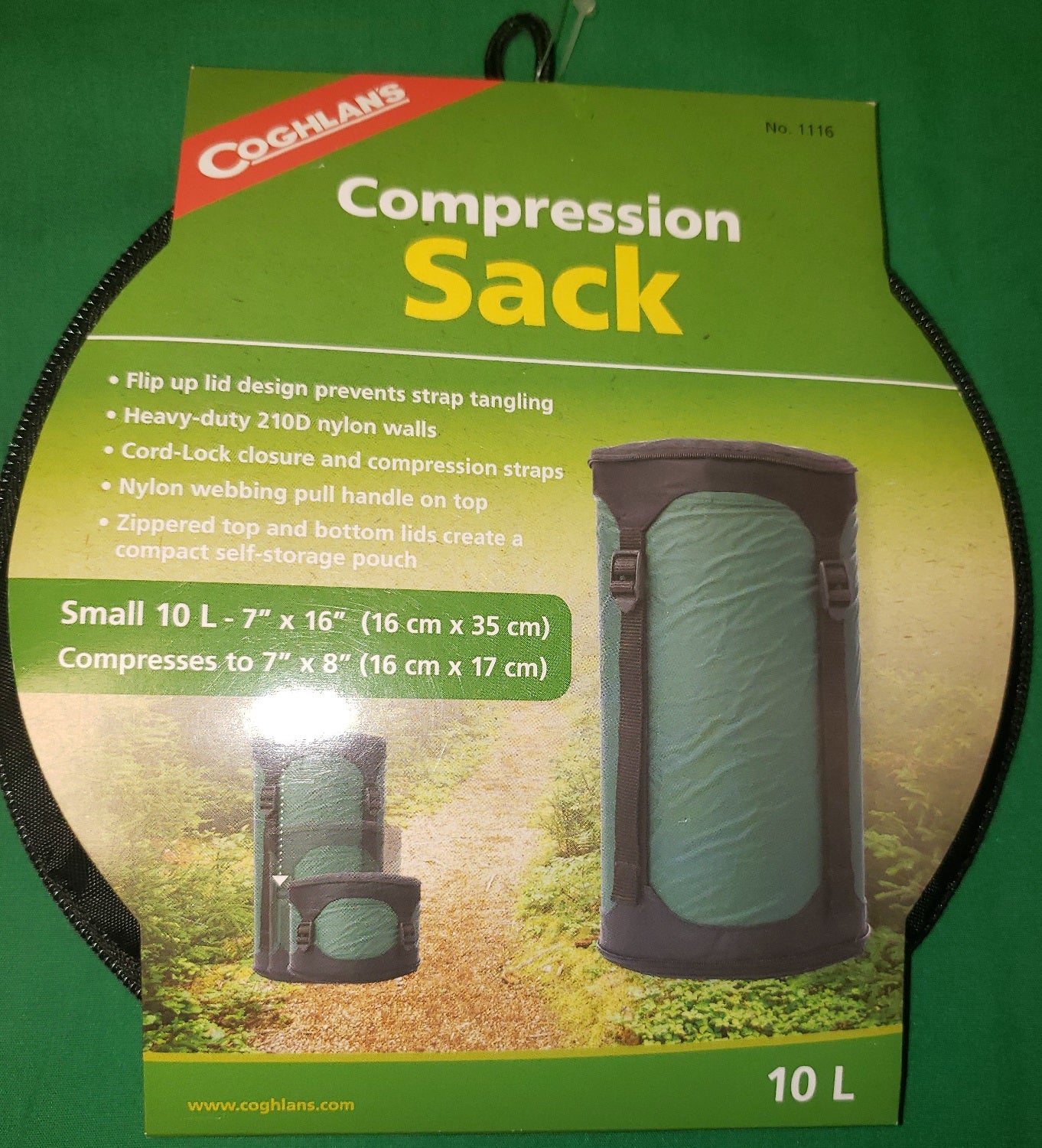 Coghlan's Compression Sack Small 10L 16"x7" Nylon Stuff Bag Coghlans 1116