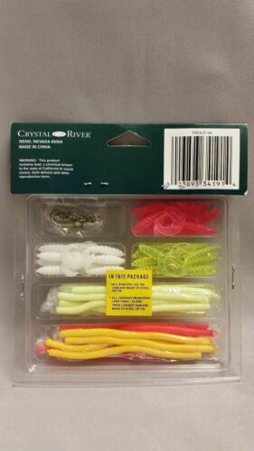 Crystal River Trout Worms Grubs Terminal 54-Piece Kit Fishing Lures Trout-54