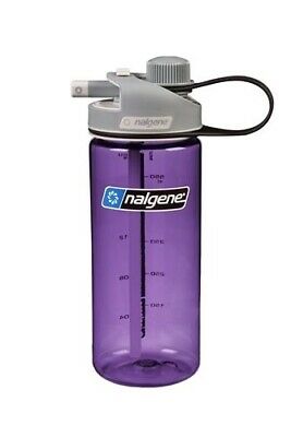 Nalgene Multidrink 20oz Purple Bottle w/Gray Cap BPA-Free Wide/Narrow/Straw Lid