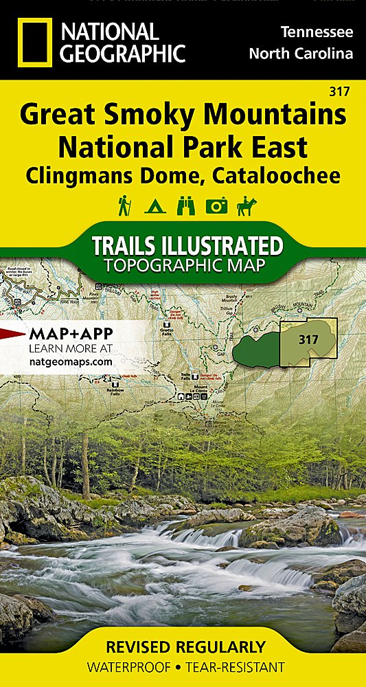 National Geographic Trails Illustrated TN/NC Clingmans Dome Nat Park Map TI00000317