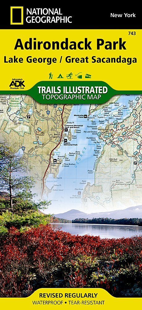 National Geographic Trails Illustrated NY Adirondack Park Lake George Map TI00000743