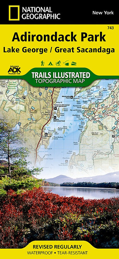 National Geographic Trails Illustrated NY Adirondack Park Lake George Map TI00000743