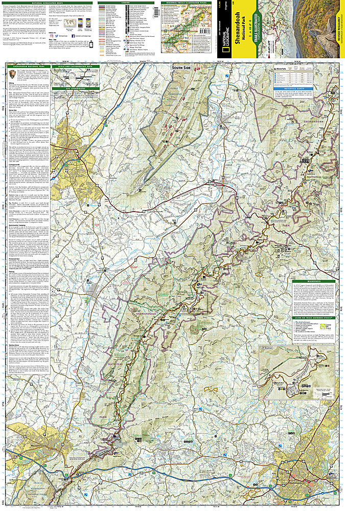 National Geographic Trails Illustrated Virginia Shenandoah National Park Map TI00000228