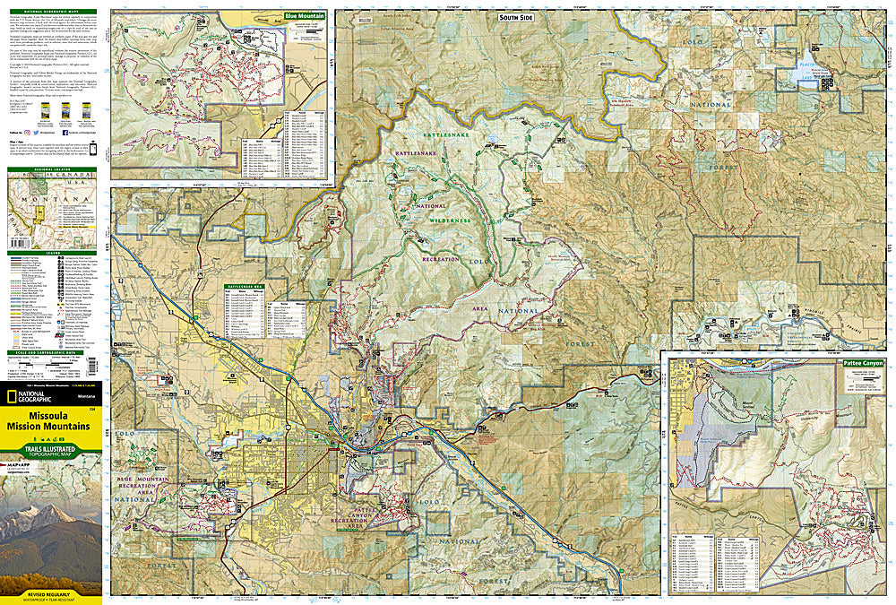 National Geographic MT Missoula, Mission Mountains Trails Illustrated Map TI00000724