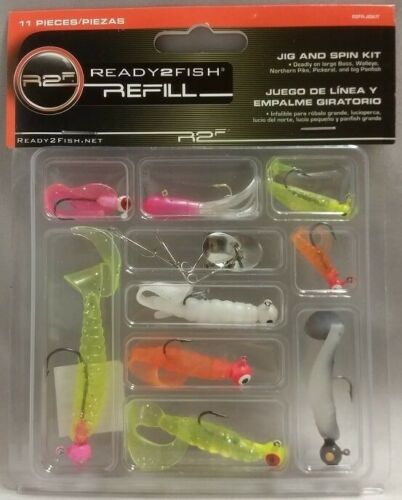 Ready2Fish 11-Piece Jig & Spin Lure Kit - Bass, Walleye, Northern, Panfish