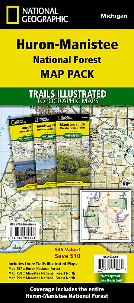 National Geographic Huron-Manistee Nat Forest Map Pack Bundle TI01021240B