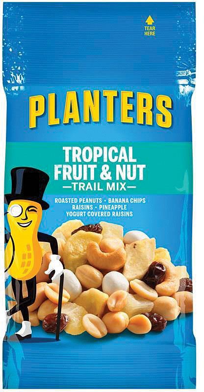 Planters Trail Mix Tropical Fruit & Nut - Nuts/Raisins/Pineapple 2oz Bags