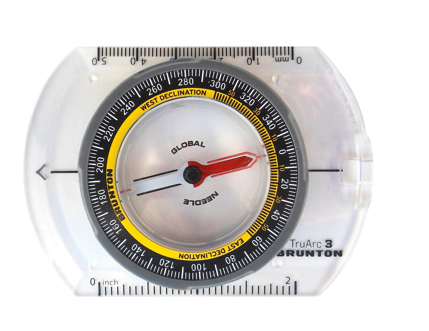 Brunton TruArc 3 Baseplate Compass w/Lanyard - Declination Adjust, Inch / cm