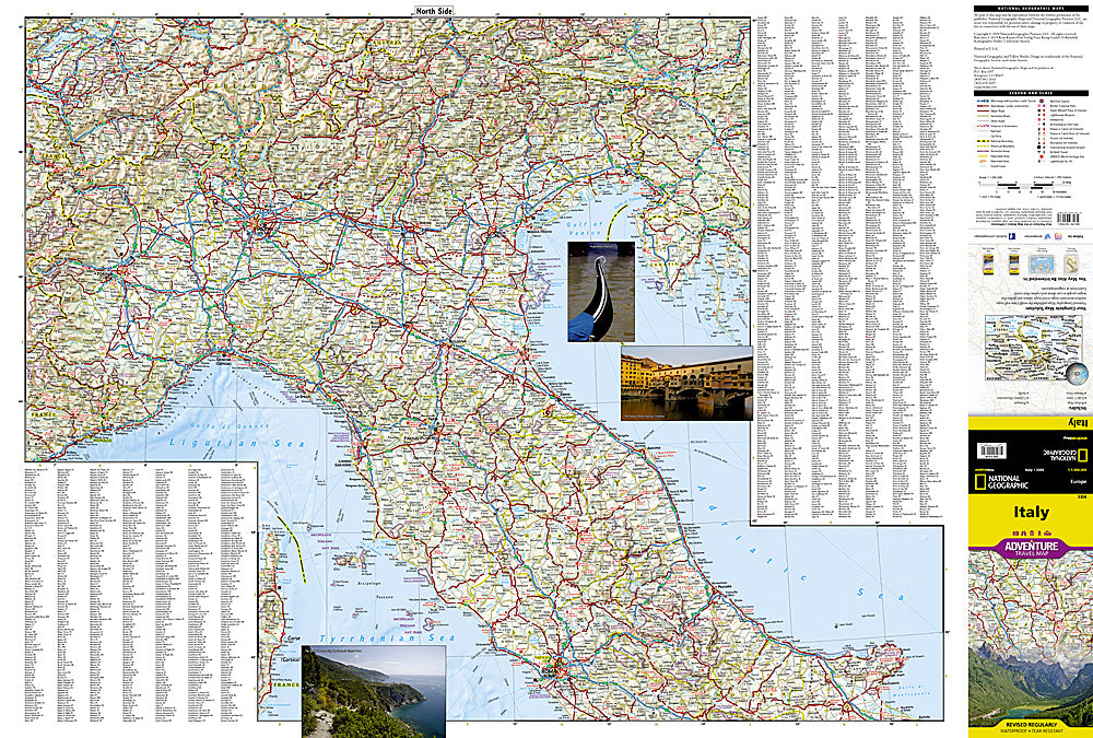 National Geographic Adventure Map Country of Italy Europe AD00003304