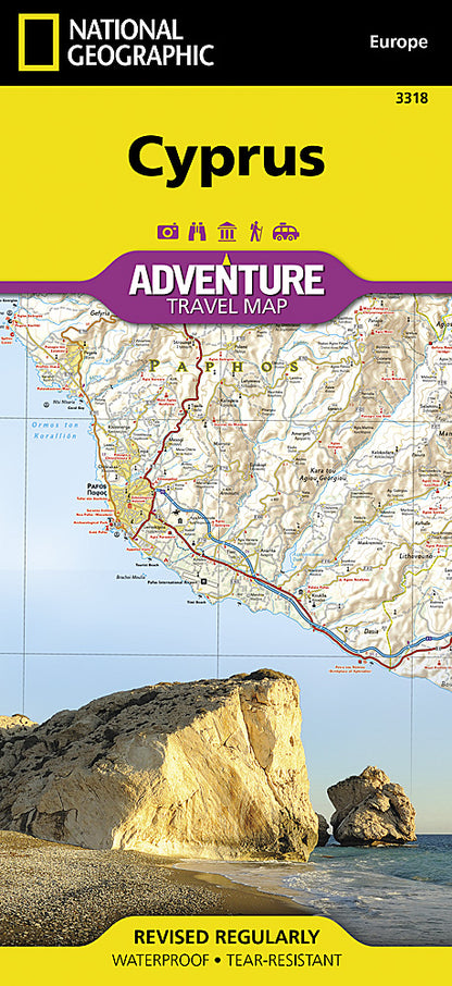 National Geographic Adventure Map Island of Cyprus Europe AD00003318