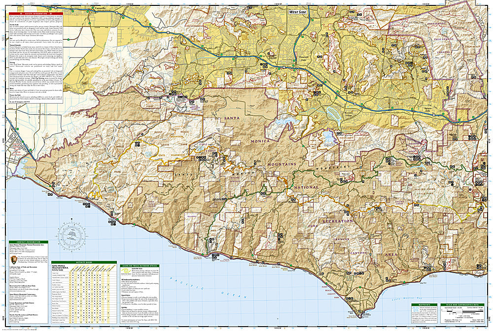 National Geographic Trails Illustrated CA Santa Monica Mountain Natl Rec Map TI00000253