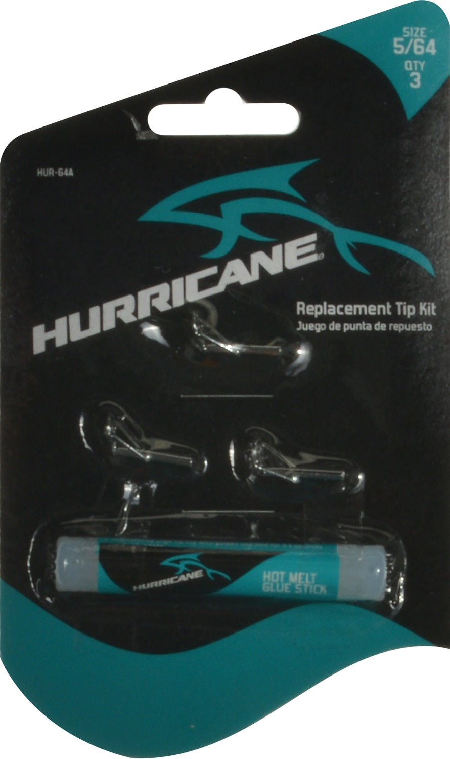 Hurricane Fishing Pole Replacement Rod Tip Repair Kit w/3 5/64" Tips+Glue Stick