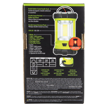 Life Gear 2,200-Lumen USB Rechargeable Lantern and Power Bank 41-3992
