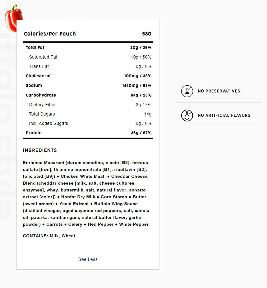 Mountain House Buffalo Chicken Mac and Cheese