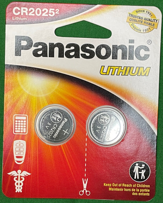 Panasonic CR2025 Lithium Coin Cell 2-Pack 460118