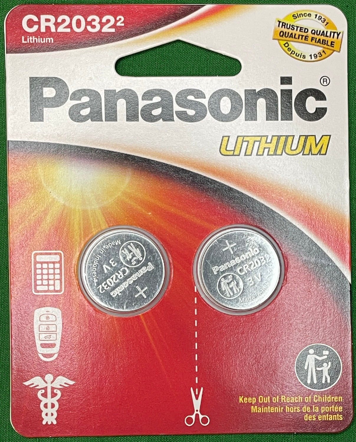 Panasonic CR2032 Lithium Coin Cell 2-Pack 460116