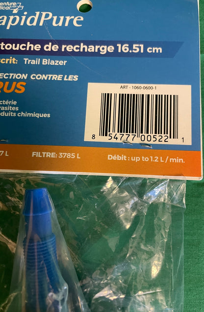 Adventure Medical RapidPure 6.5" Replacement Purifier Cartridge 0160-0160