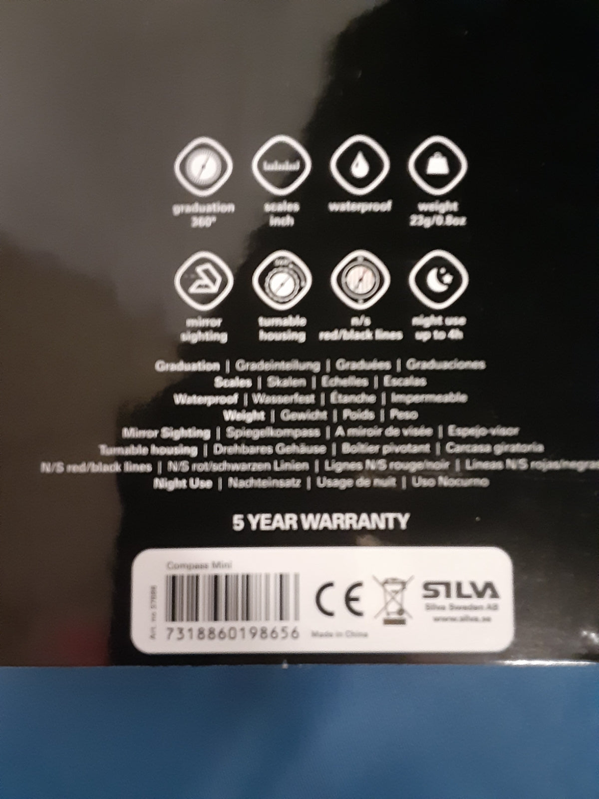 Silva Mini Liquid-Filled Compass w/Scale Lanyard &  Mirror Sighting System
