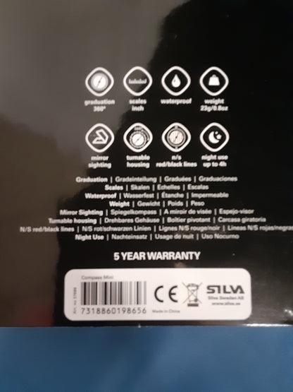 Silva Mini Liquid-Filled Compass w/Scale Lanyard &  Mirror Sighting System