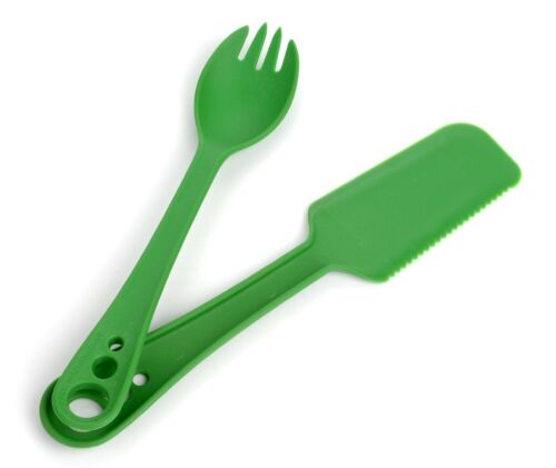 Guyot Designs Mealgear Utensils 5-In-1 Spoon-Fork-Knife-Spatula-Spreader Green