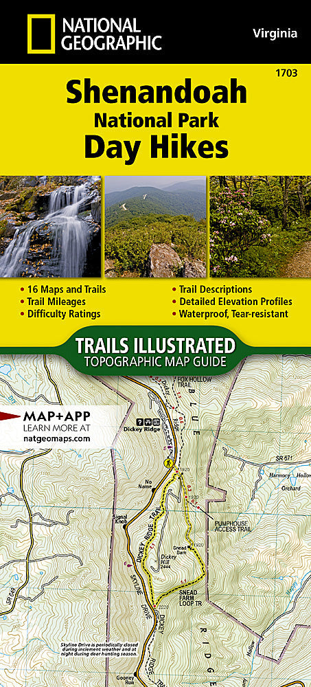 National Geographic TI Shenandoah National Park Day Hikes Topographic Map Guide TI00001703