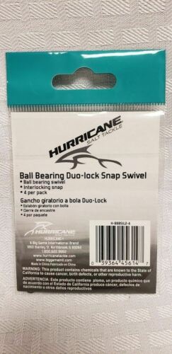 Hurricane Ball Bearing Duo-Lock Snap Swivel Size 2 - w/Interlocking Snap 4-Pack