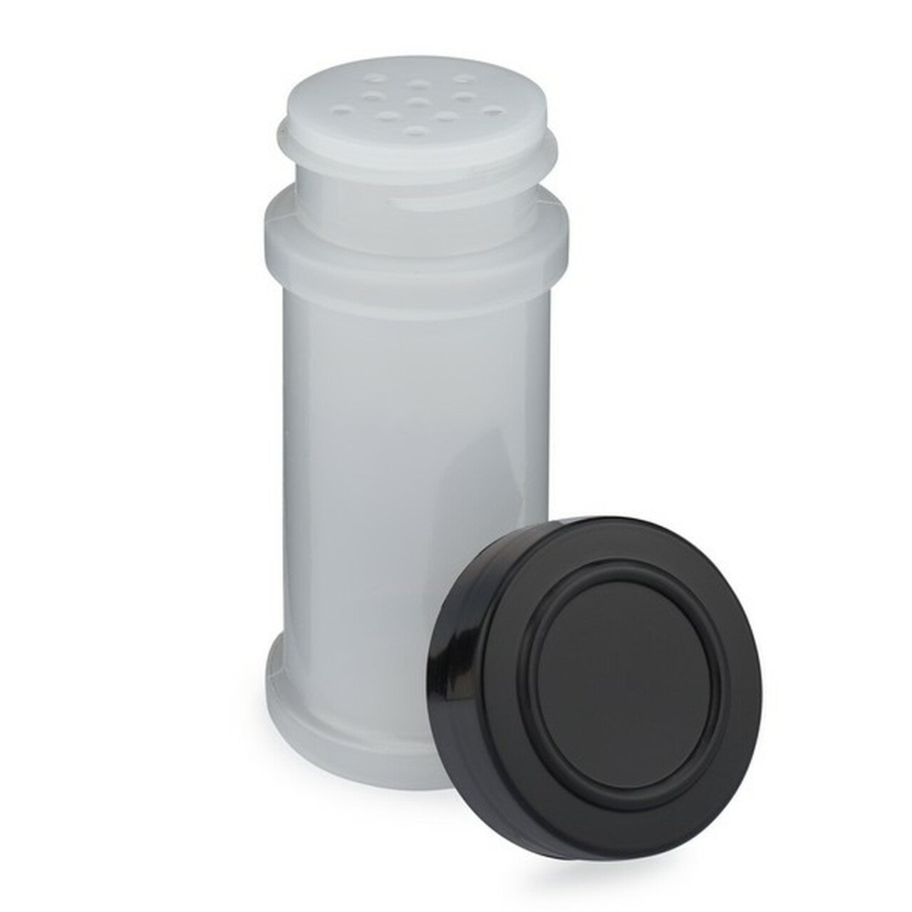 Spice Jar 3 oz Natural PP w/Shaker & Black Cap 2302B04BLK