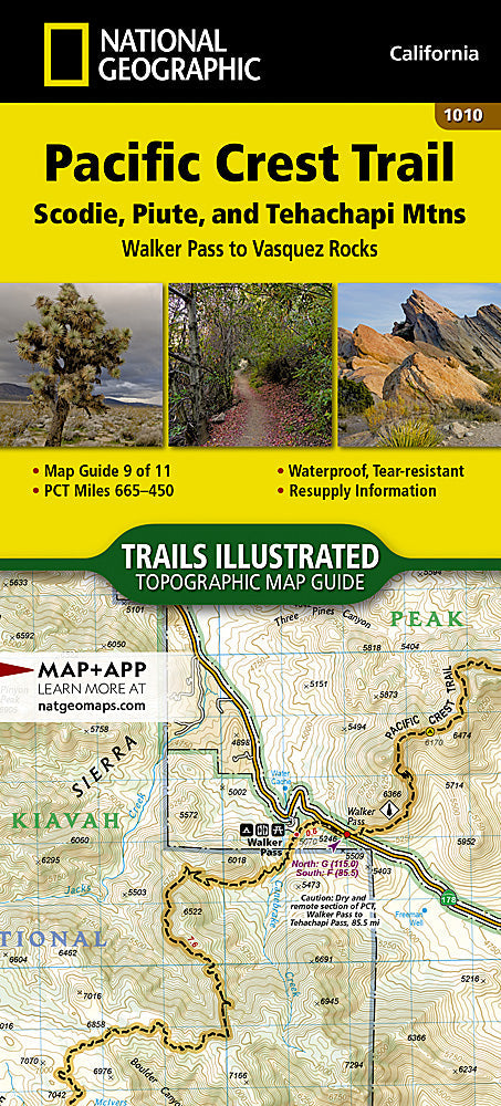 National Geographic TI Pacific Crest Trail CA Scodie Piute Mtns Topo Map Guide TI00001010