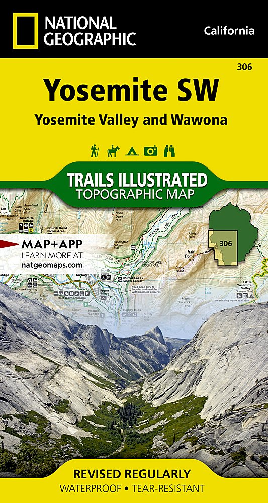 National Geographic Trails Illustrated CA Yosemite NP SW Valley & Wawona Map TI00000306