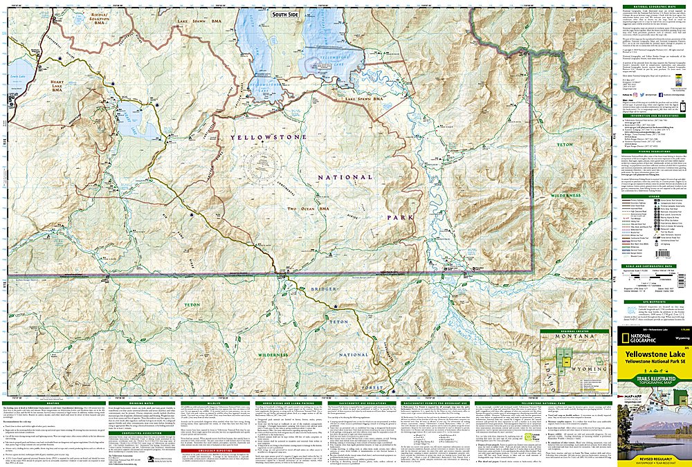 National Geographic Trails Illustrated WY Southeast Yellowstone Lake Map TI00000305