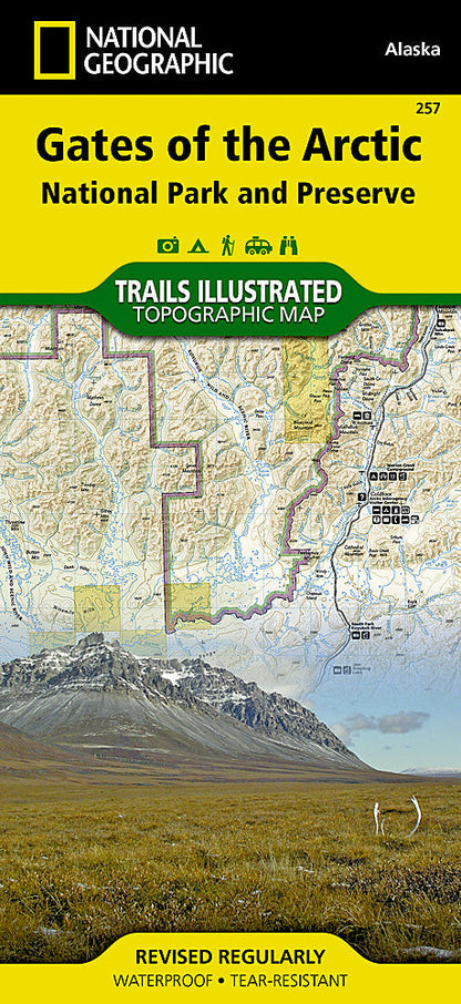 National Geographic Trails Illustrated Alaska Gates of the Arctic N Park Map 257