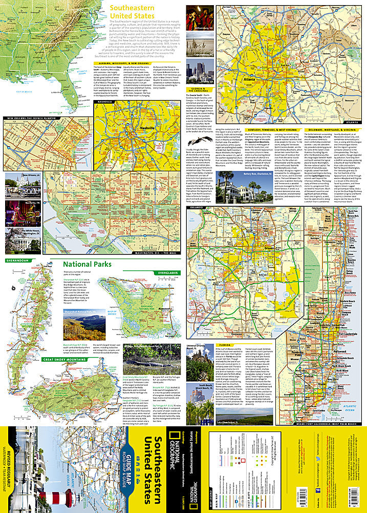 National Geographic Guide Map Southeastern USA Road Map & Travel Guide GM00620511