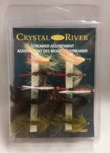 Crystal River Streamer Flies Hand Tied Mixed Size Fly Fishing Lures 10-Pk CR-FA4