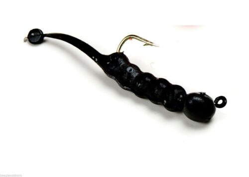 Celsius Ice Sprout 1/32 Jig head with Tail Black CE-SPT32BLK Fishing Lure 3-PK