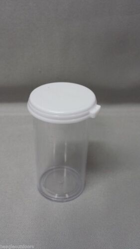 Multipurpose 2.2" T x 1" D 26ml Clear Plastic Vial / Bottle w/White Snap Cap