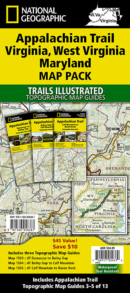 Appalachian Trail VA WV MD Map Pack Bundle TI01021220B