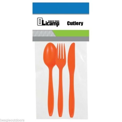 Olicamp Orange Cutlery Fork, Knife and Spoon 3 Piece Set