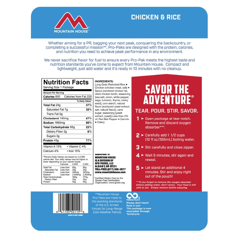 Mountain House Rice & Chicken Pro-Pak