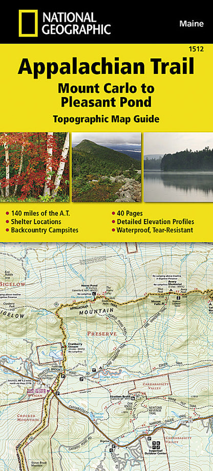 National Geographic TI Appalachian Trail ME Mount Carlo - Pleasant Pond Map TI00001512