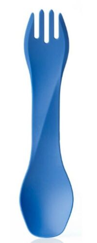 Human Gear GoBites Uno Spoon/Fork Combo Utensil Blue - Sturdy BPA-Free Nylon