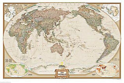 National Geographic World Executive Poster Size Wall Map 36" x 24" Boxed