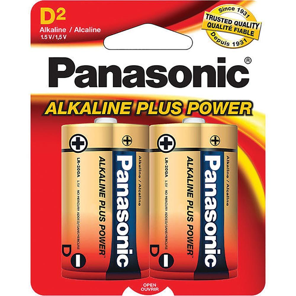 Panasonic Alkaline Plus Power D 2-Pack